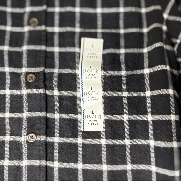 New Cat & Jack Kids Boys L (10/12) Black and White Checkered Shirt - Picture 6 of 8